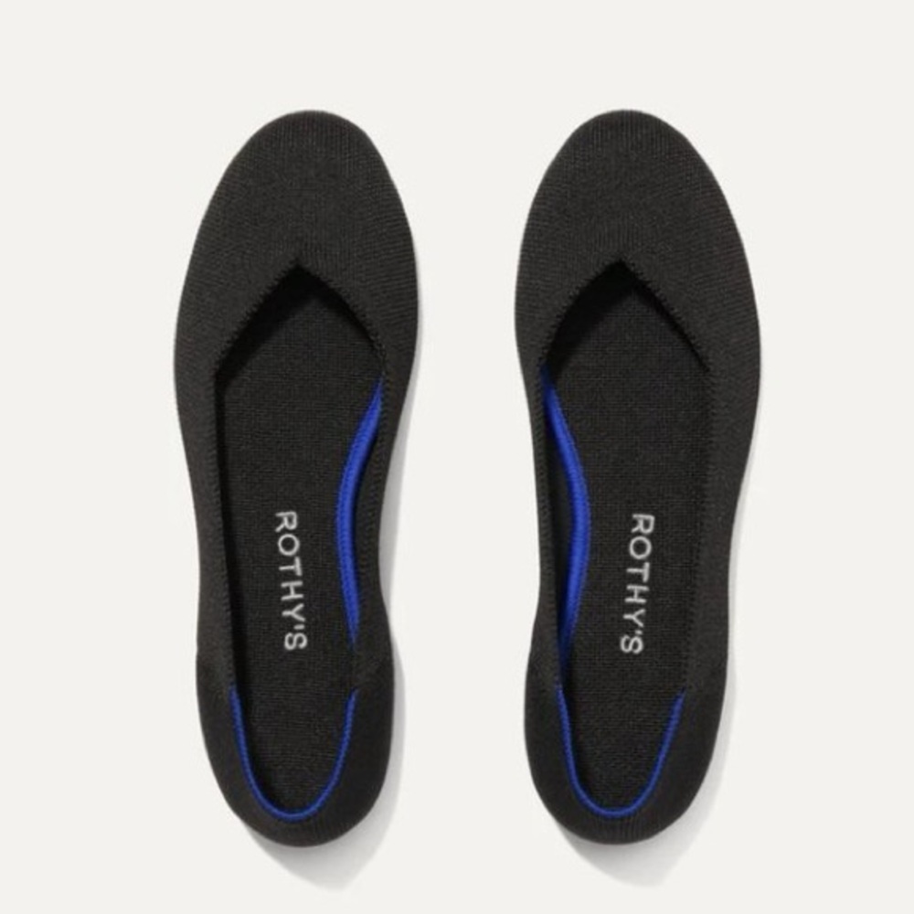 Rothy's The Flat in Black Solid Ballet Shoe